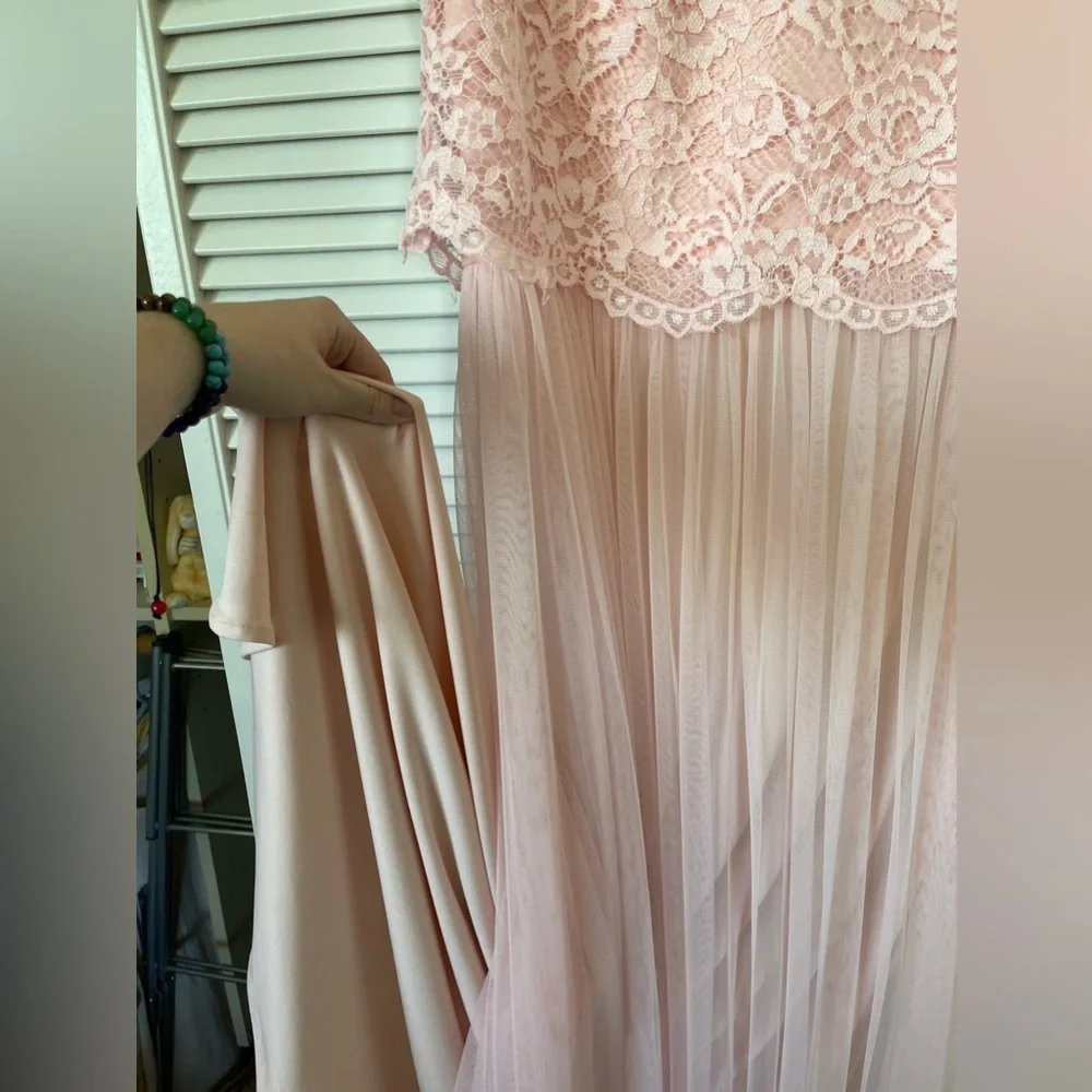 Le Parole Pink Lace Prom Dress - Size 12 - Picture 6 of 6